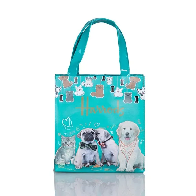 London Style PVC Reusable Shopping Bag Women's Bag Eco Friendly Small Signature Shopper Bag Waterproof Handbag Shoulder Bag