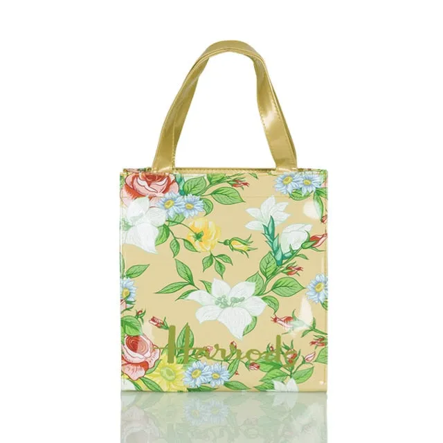 London Style PVC Reusable Shopping Bag Women's Bag Eco Friendly Small Signature Shopper Bag Waterproof Handbag Shoulder Bag