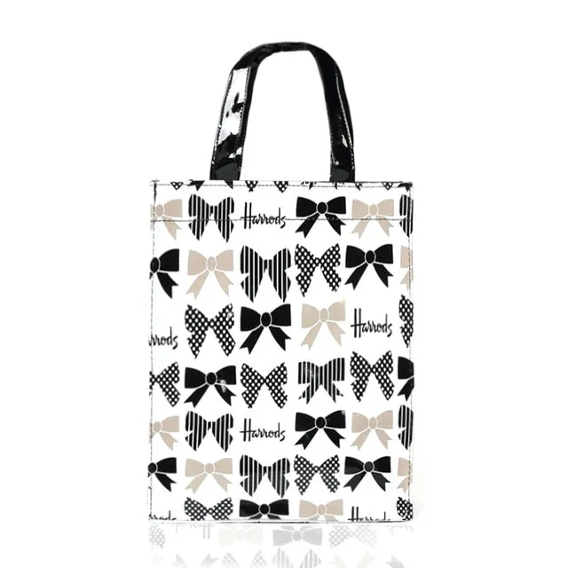 London Style PVC Reusable Shopping Bag Women's Bag Eco Friendly Small Signature Shopper Bag Waterproof Handbag Shoulder Bag