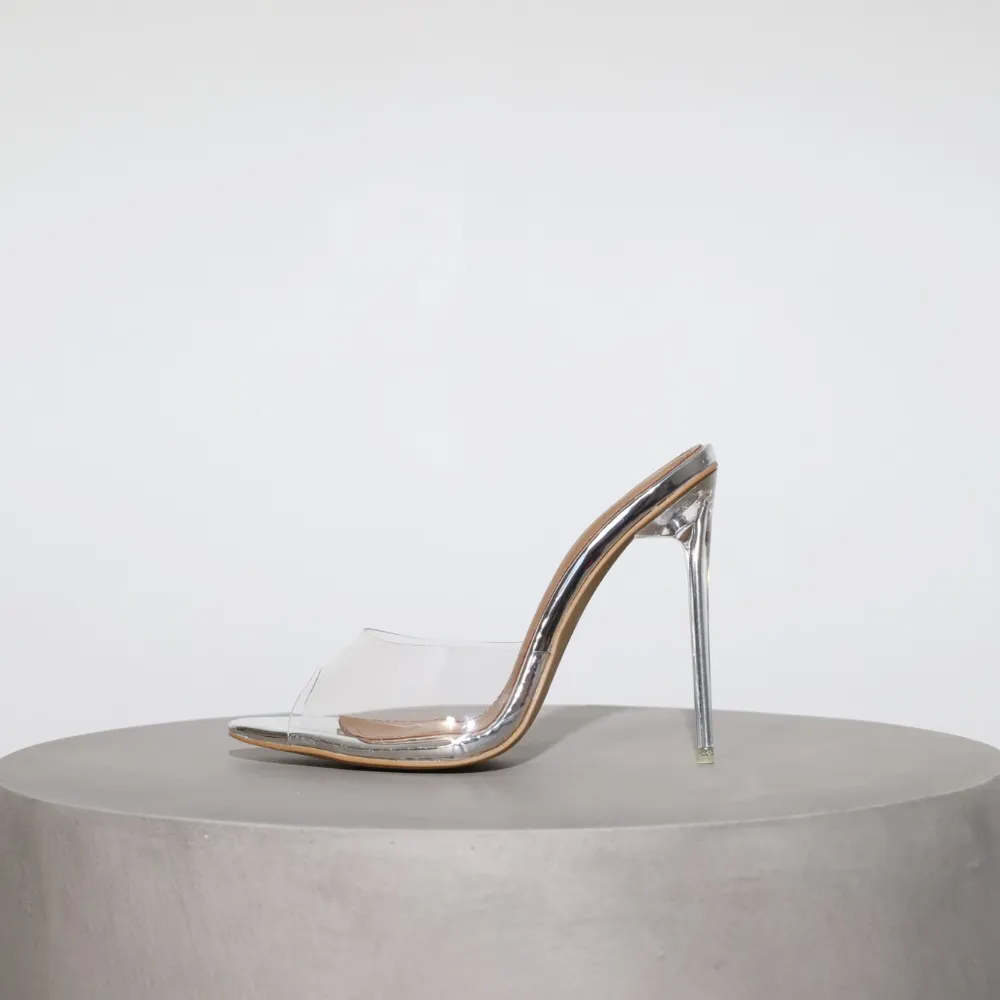Lori Glass Slipper Mules 120 mm