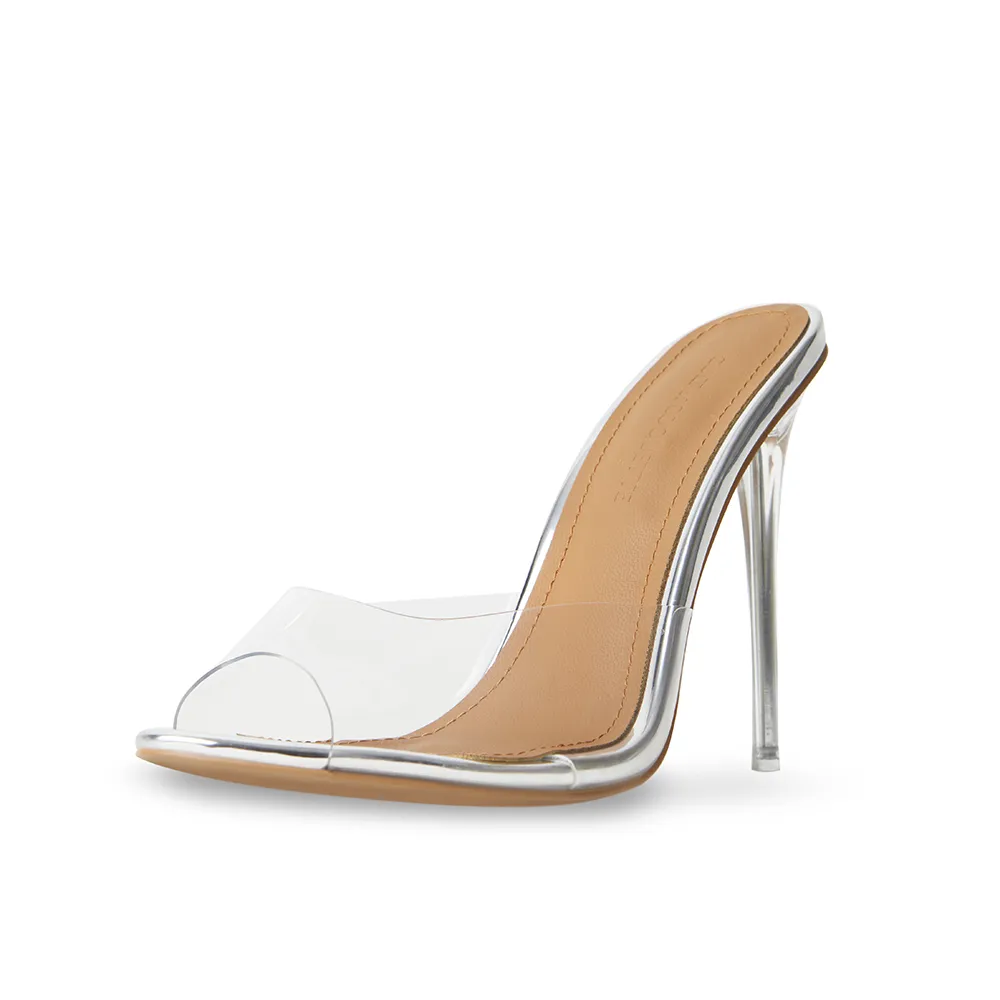 Lori Glass Slipper Mules 120 mm