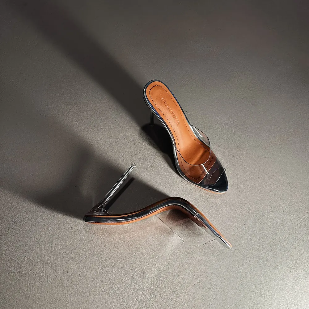 Lori Glass Slipper Mules 120 mm