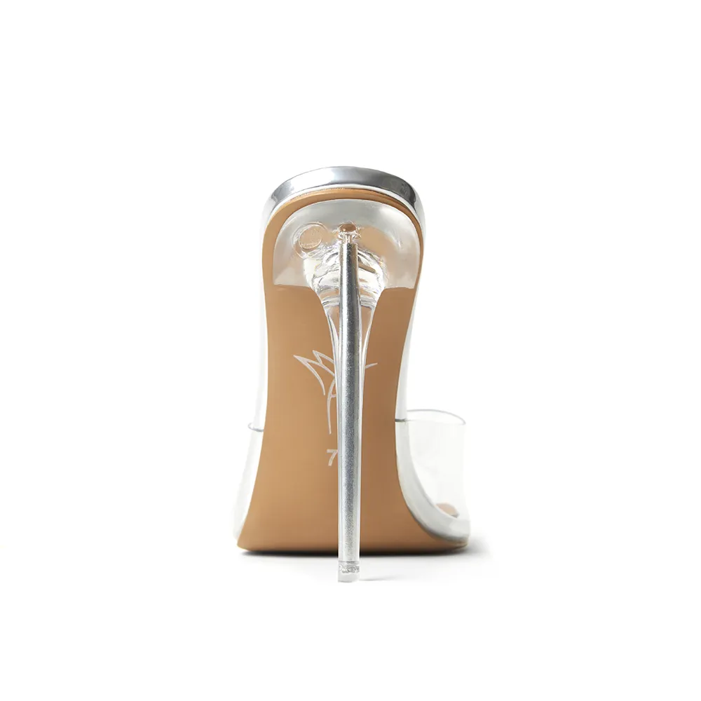 Lori Glass Slipper Mules 120 mm