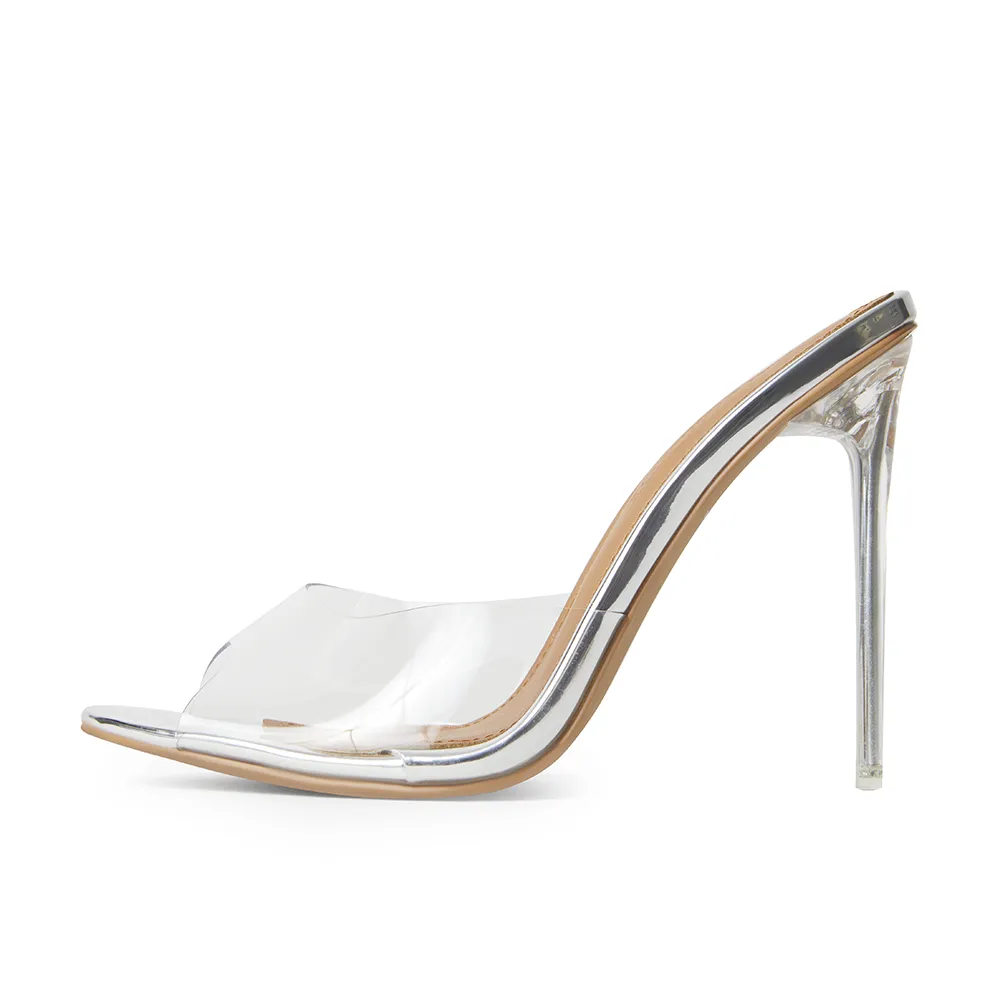 Lori Glass Slipper Mules 120 mm