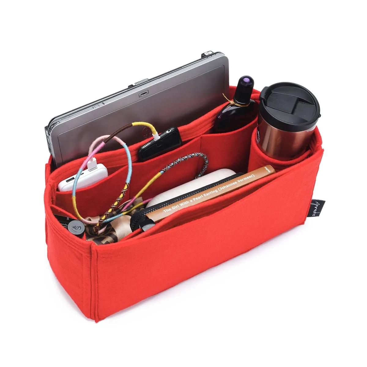 Louis Vuitton Onthego Purse Organizer Insert, Bag Organizer with Laptop Compartment and Single Bottle Holder