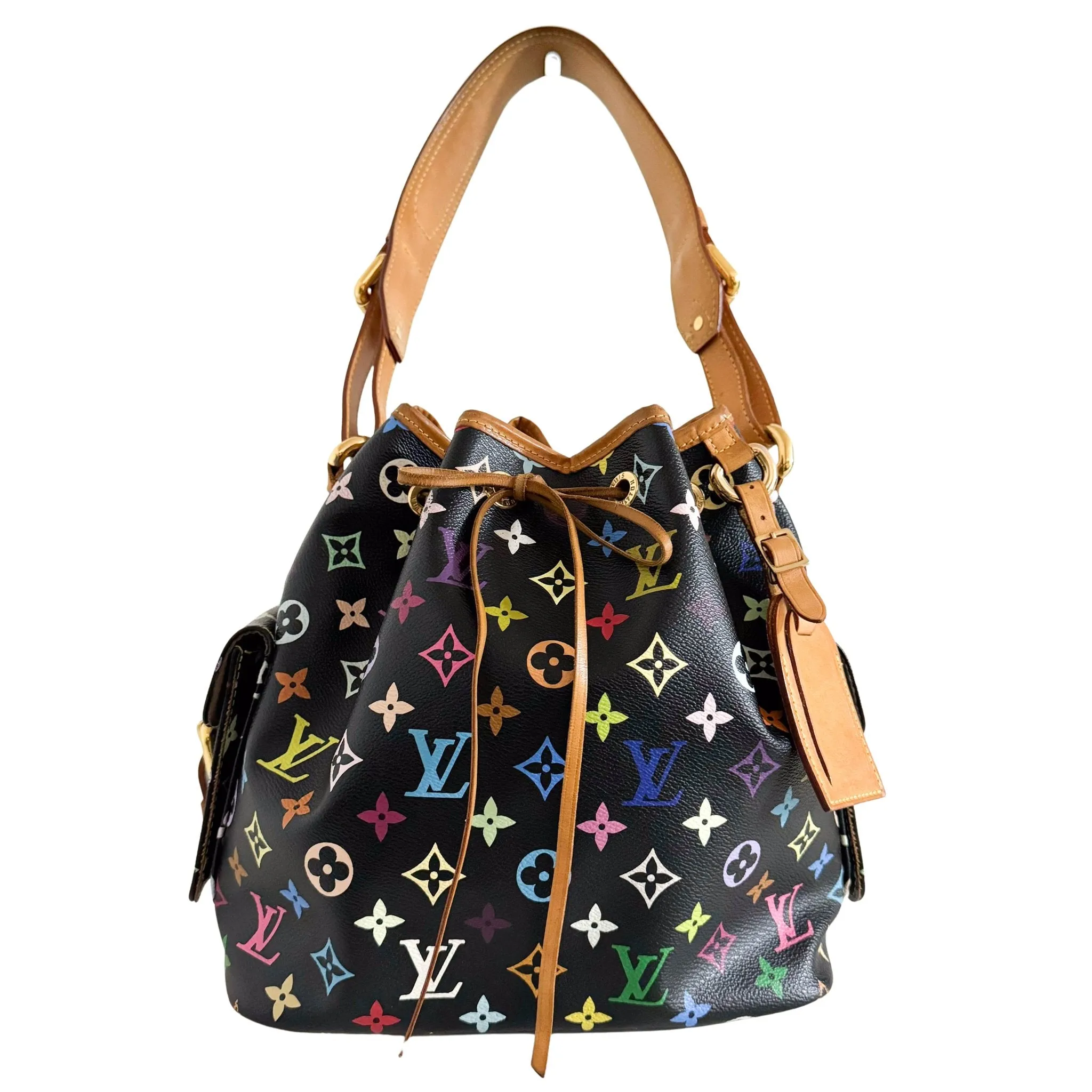 Louis Vuitton x Takashi Murakami Black Monogram Multicolor Canvas Petit Noé