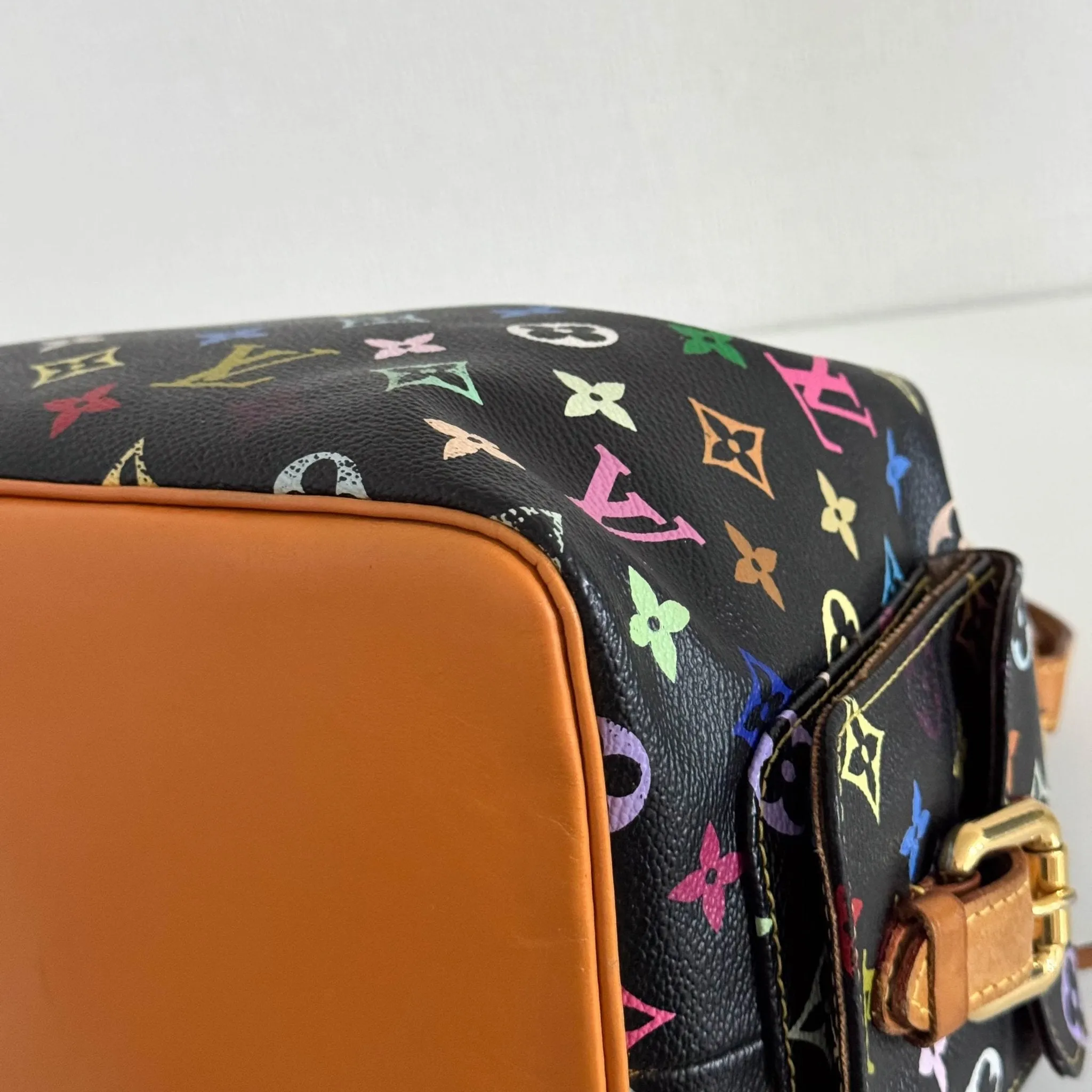 Louis Vuitton x Takashi Murakami Black Monogram Multicolor Canvas Petit Noé