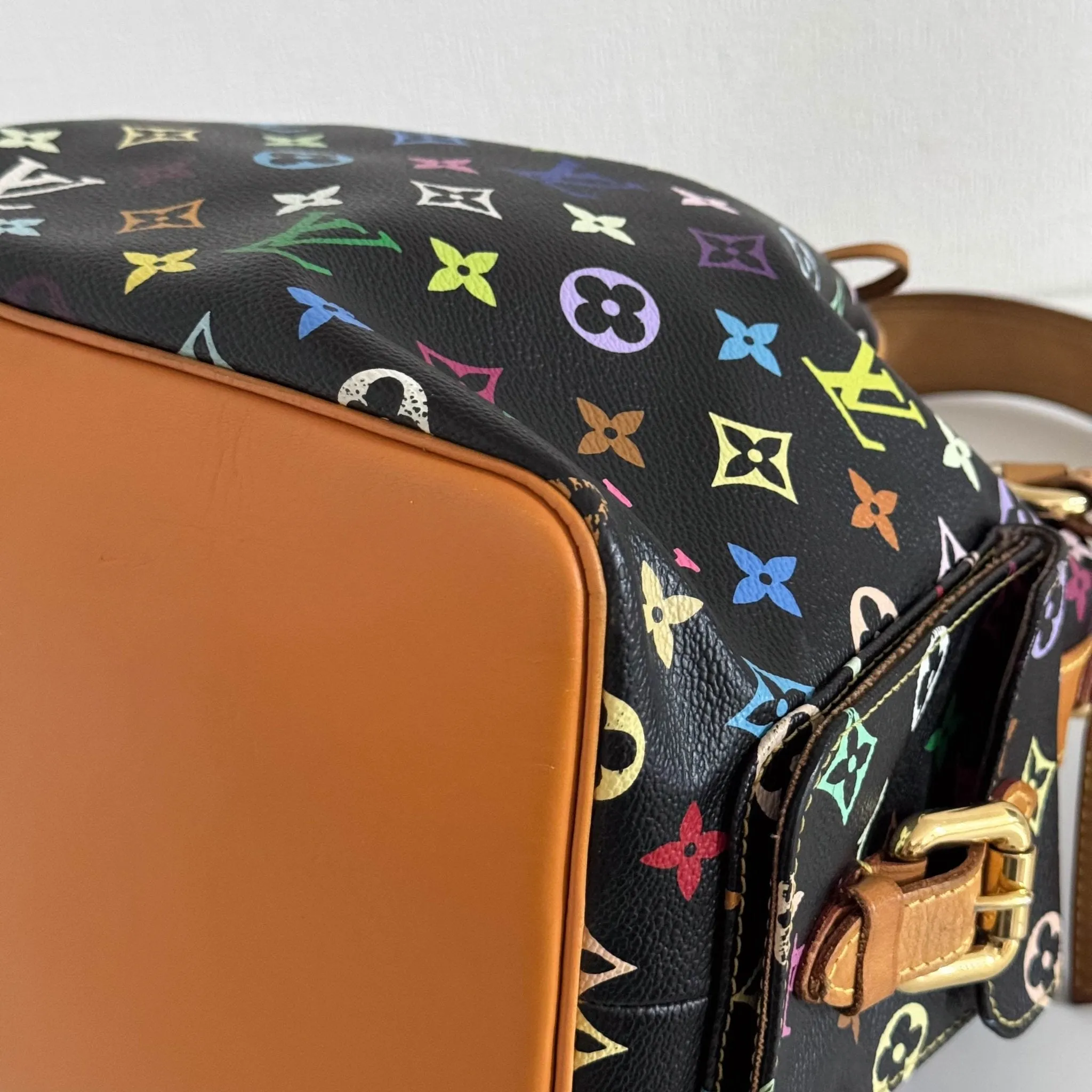 Louis Vuitton x Takashi Murakami Black Monogram Multicolor Canvas Petit Noé