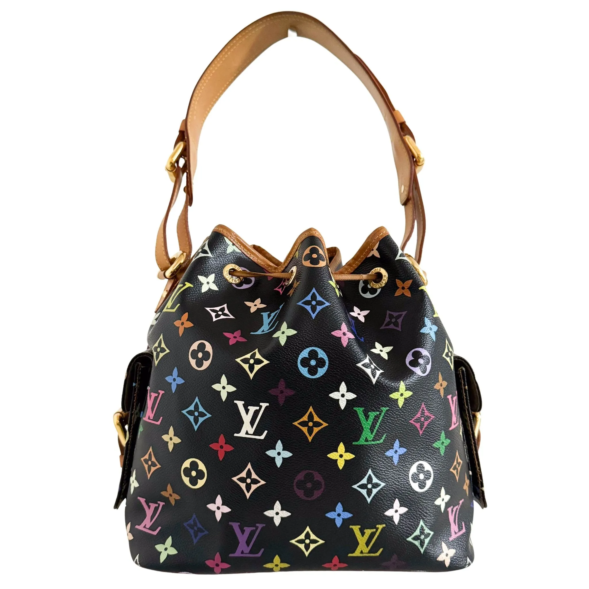 Louis Vuitton x Takashi Murakami Black Monogram Multicolor Canvas Petit Noé