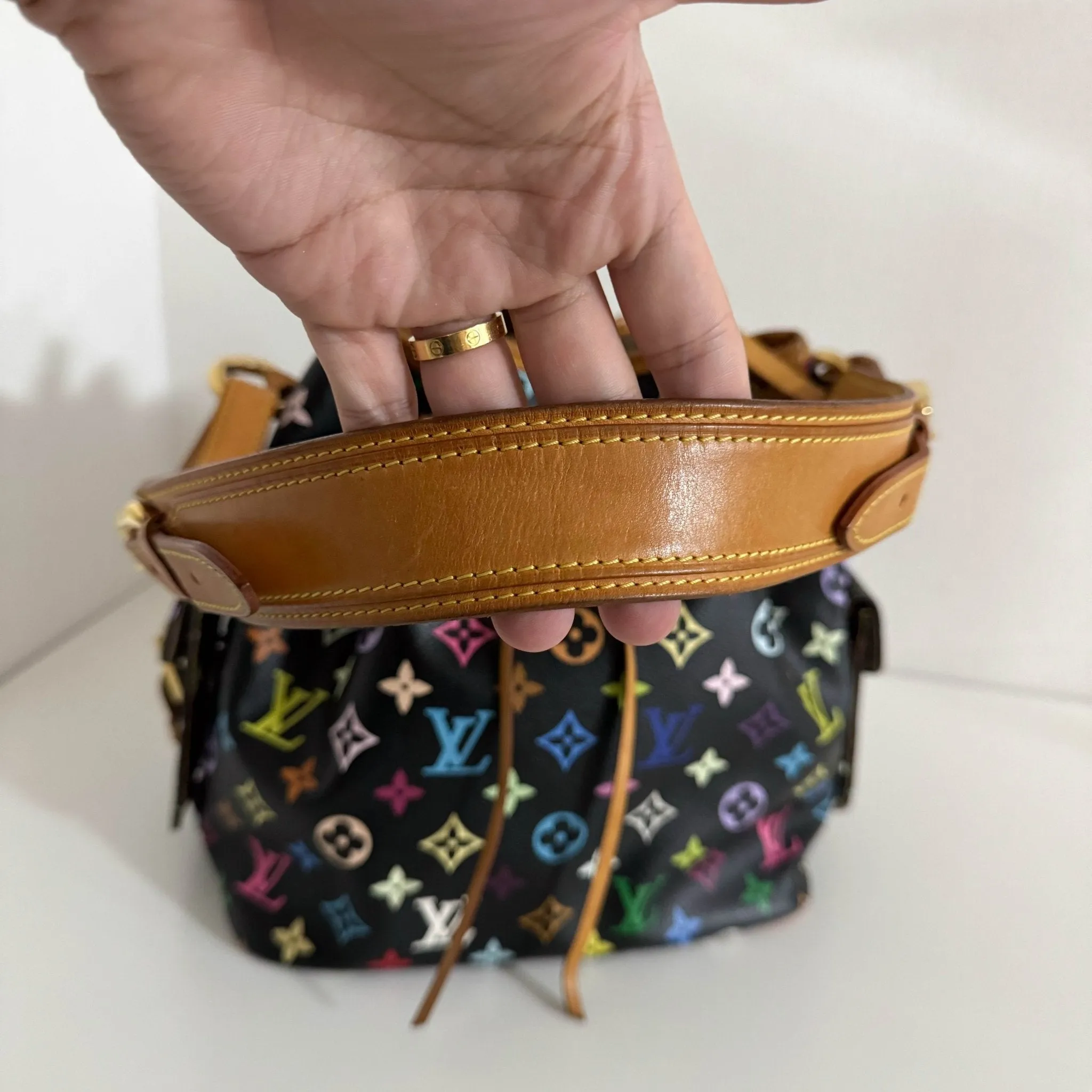 Louis Vuitton x Takashi Murakami Black Monogram Multicolor Canvas Petit Noé