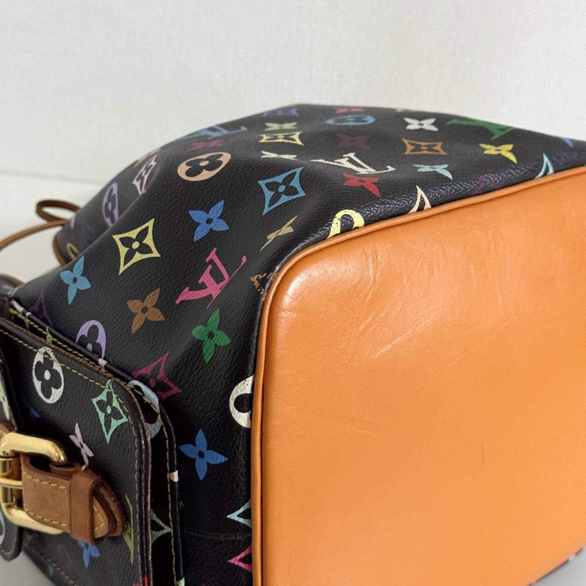 Louis Vuitton x Takashi Murakami Black Monogram Multicolor Canvas Petit Noé