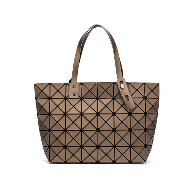 Luminous Sac Bao Bag Diamond Tote Geometric Quilted Shoulder Bags Laser Plain Folding Handbags