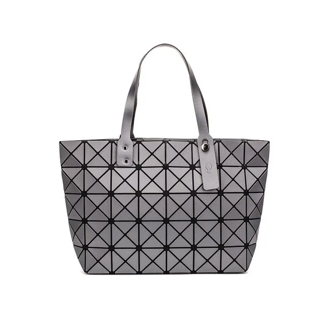 Luminous Sac Bao Bag Diamond Tote Geometric Quilted Shoulder Bags Laser Plain Folding Handbags