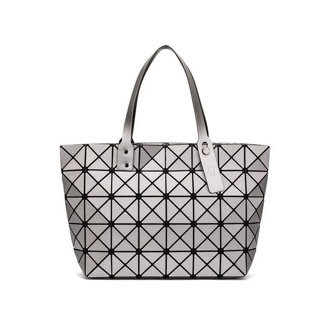 Luminous Sac Bao Bag Diamond Tote Geometric Quilted Shoulder Bags Laser Plain Folding Handbags