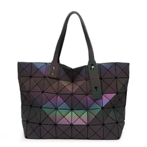 Luminous Sac Bao Bag Diamond Tote Geometric Quilted Shoulder Bags Laser Plain Folding Handbags