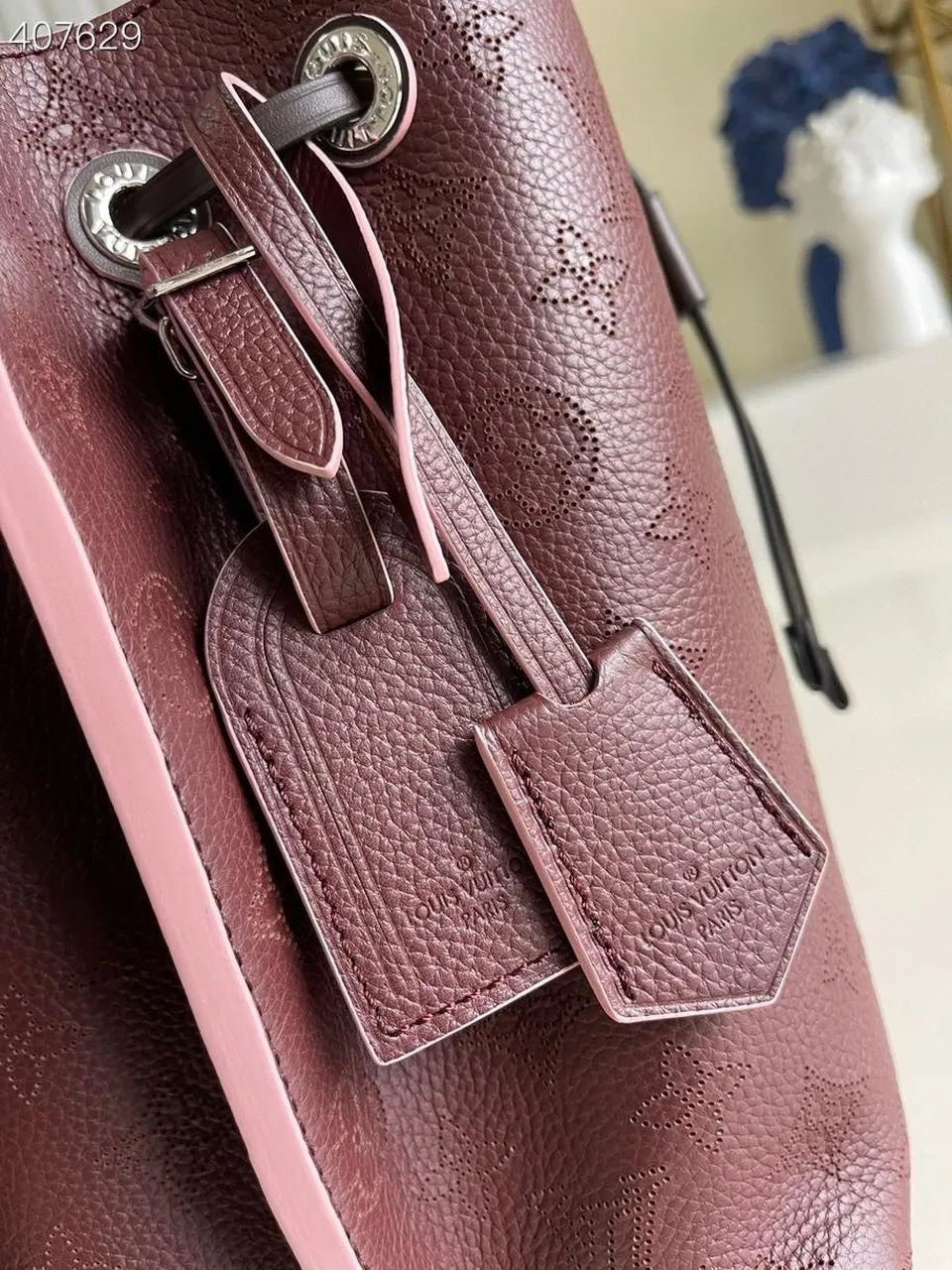 LV Muria Bucket Bag For Women, Women’s Handbags, Shoulder And Crossbody Bags Burgundy 9.8in/25cm LV