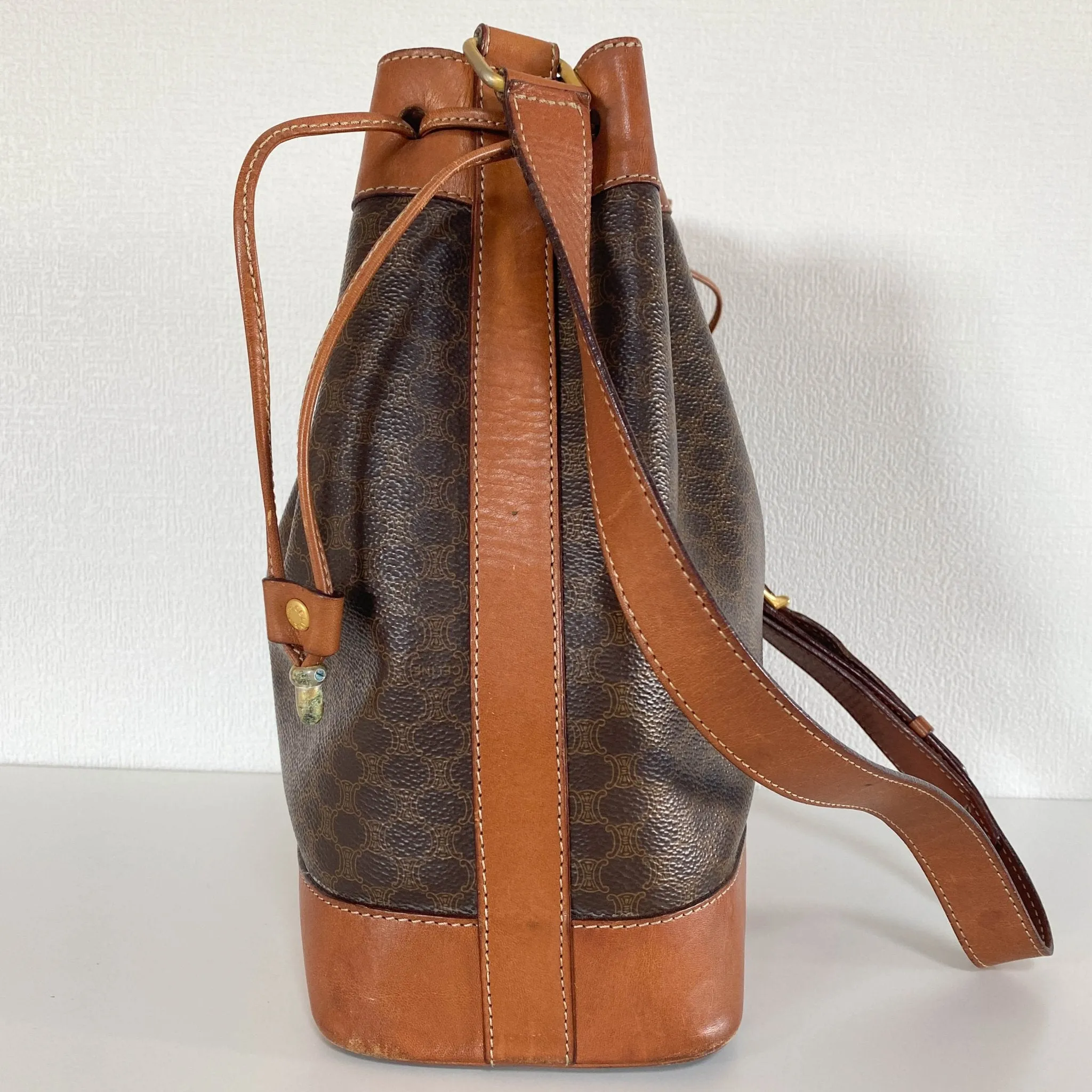 Macadam Triomphe Canvas Bucket Shoulder Bag