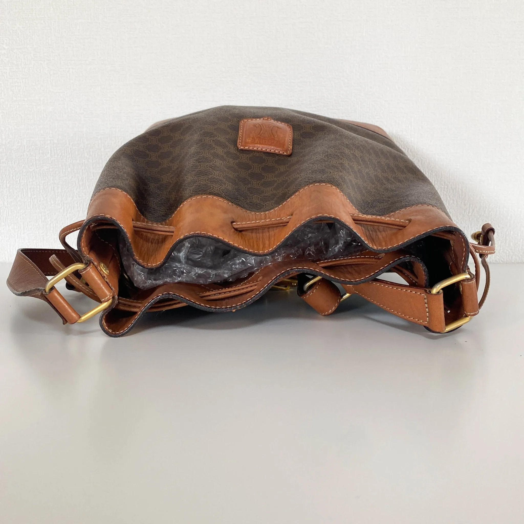 Macadam Triomphe Canvas Bucket Shoulder Bag