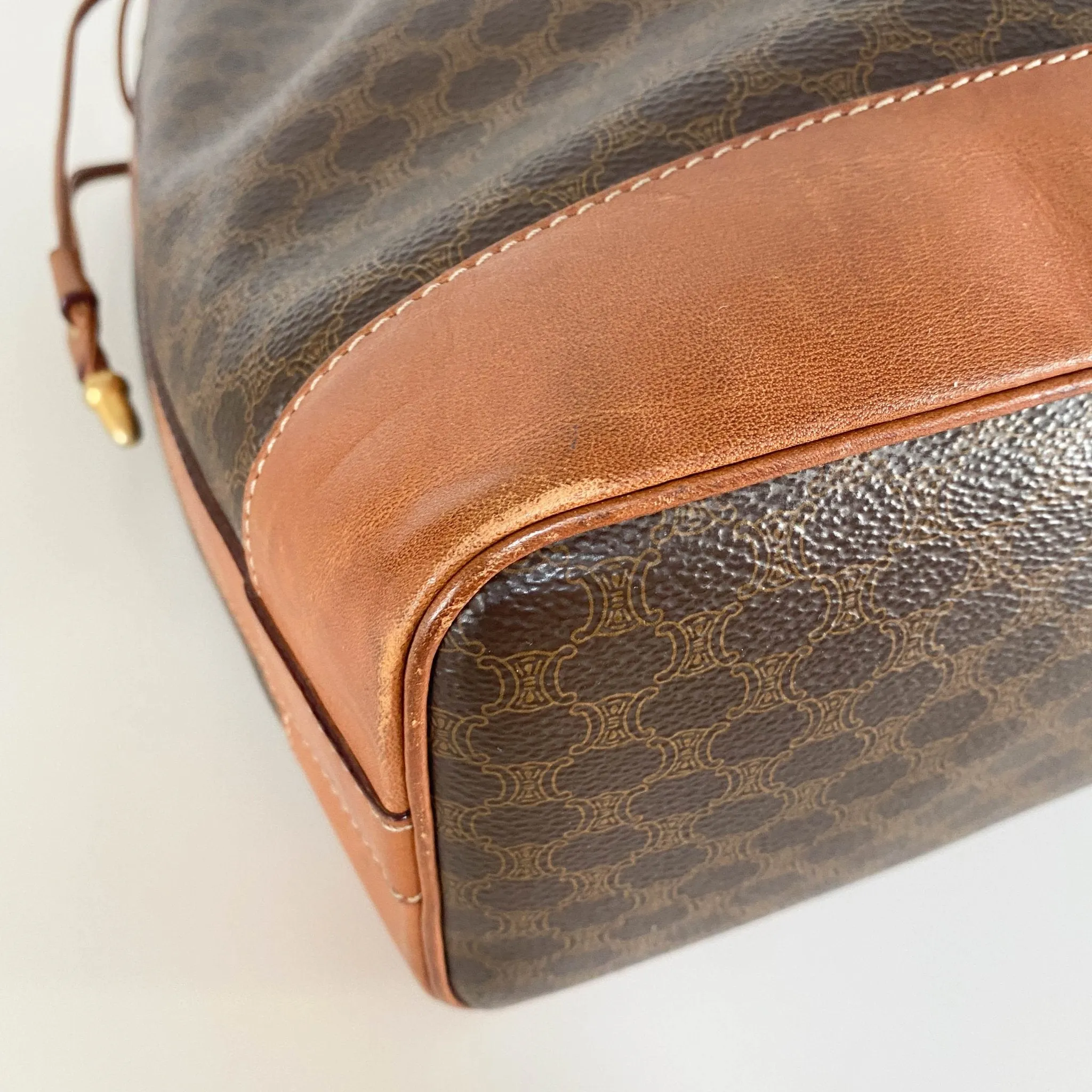 Macadam Triomphe Canvas Bucket Shoulder Bag