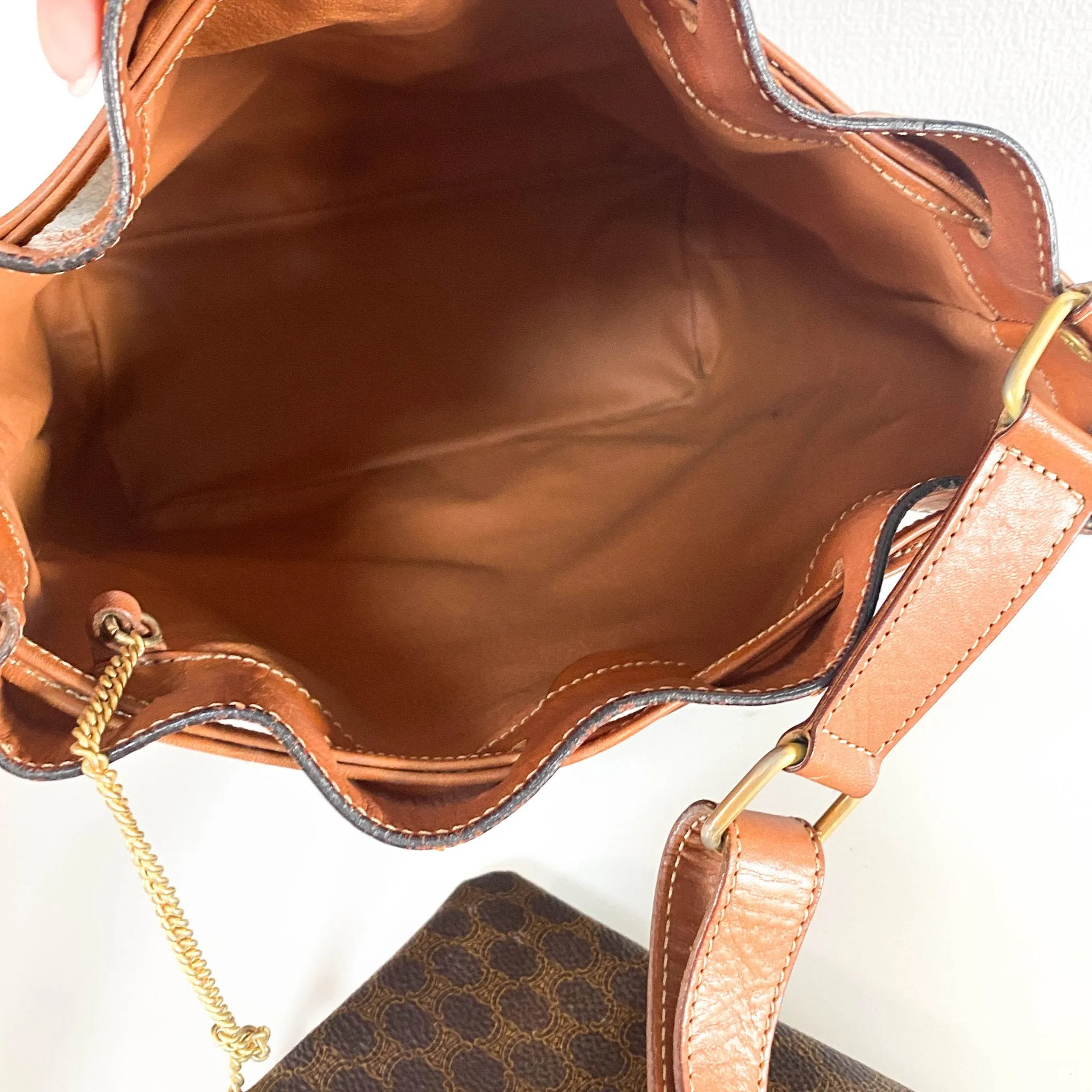 Macadam Triomphe Canvas Bucket Shoulder Bag