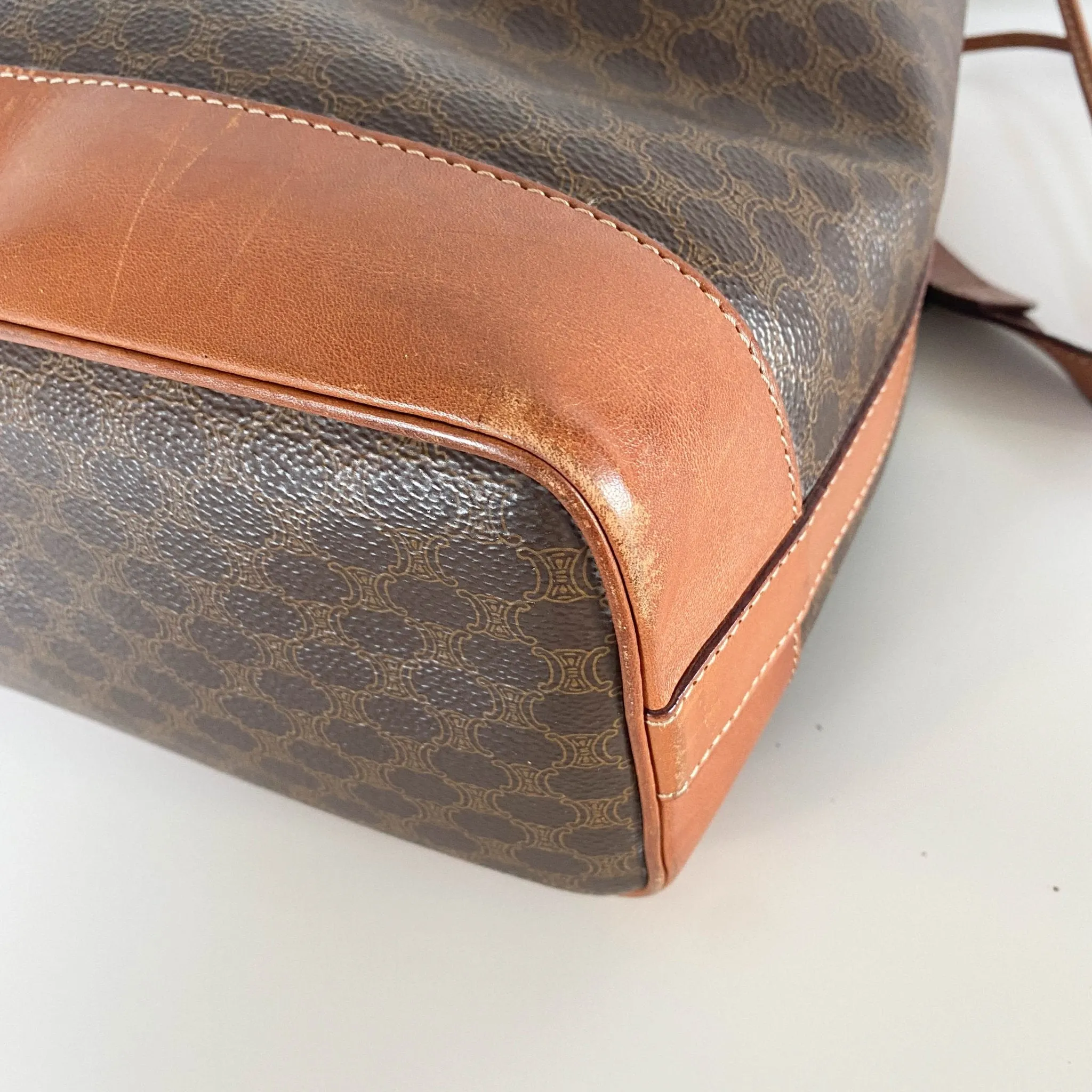 Macadam Triomphe Canvas Bucket Shoulder Bag
