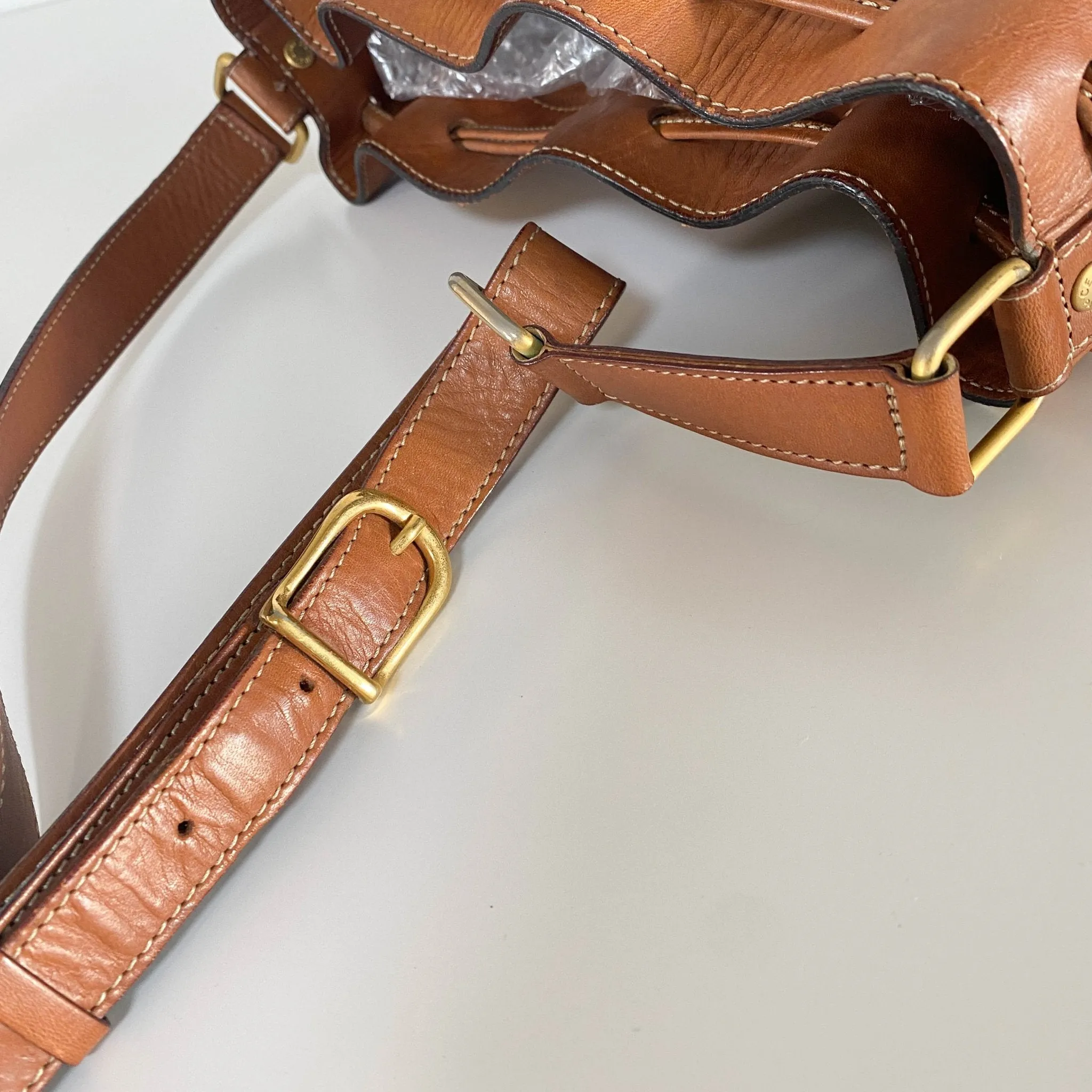 Macadam Triomphe Canvas Bucket Shoulder Bag