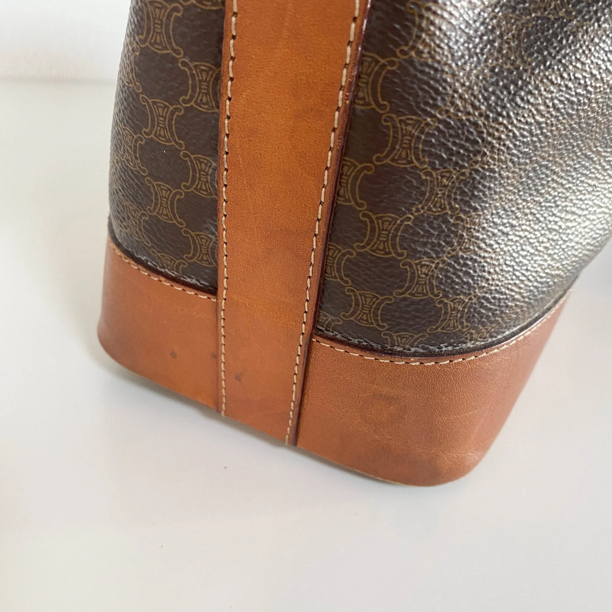 Macadam Triomphe Canvas Bucket Shoulder Bag