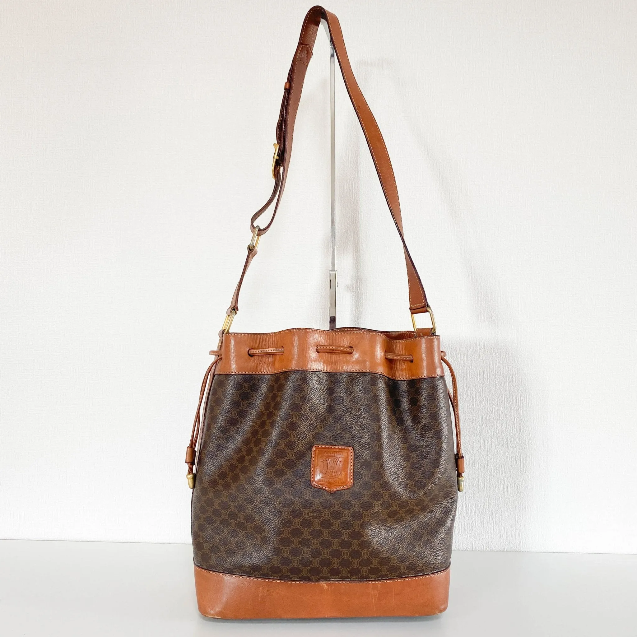 Macadam Triomphe Canvas Bucket Shoulder Bag