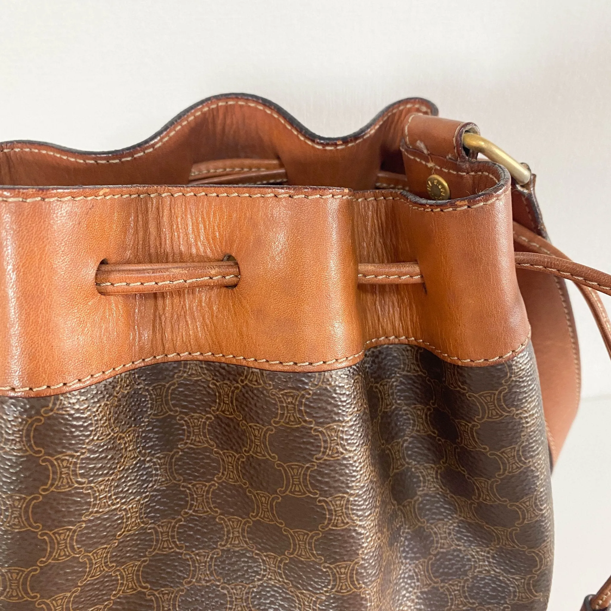 Macadam Triomphe Canvas Bucket Shoulder Bag