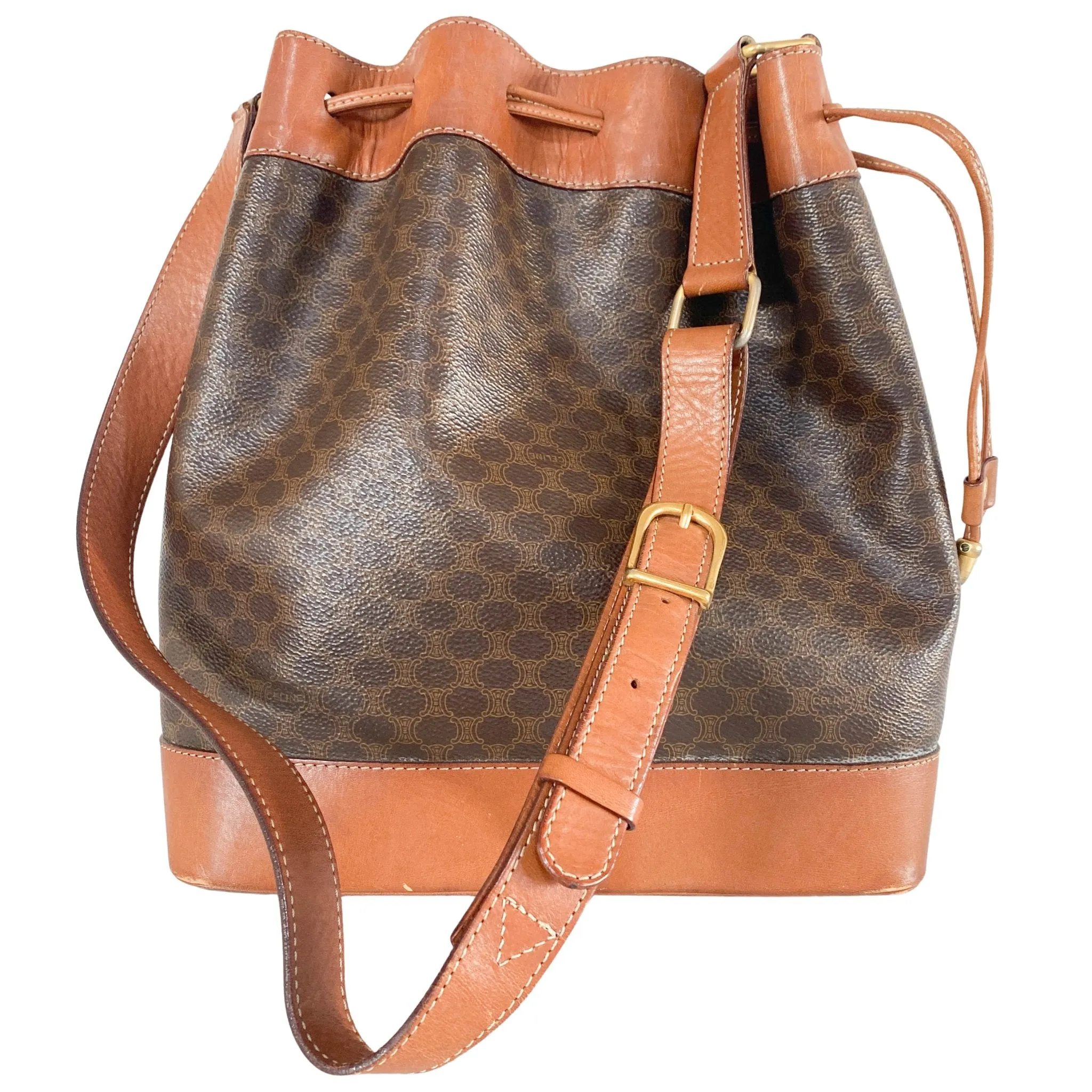Macadam Triomphe Canvas Bucket Shoulder Bag