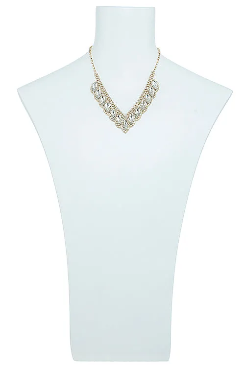 Marquise Crystal Lined Bridal Necklace