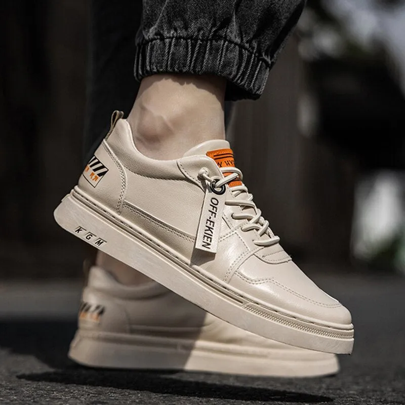 Men Shoes Four Seasons Youth Fashion Sneakers Simple Black Pu Leather Shoes Men Non-slip Casual Board Shoes Flat Fashion Zapatos
