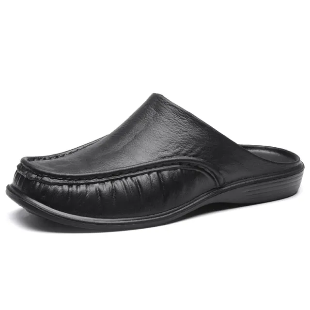 Men&#39;s Slippers EVA Slip on Flats Shoes Walking Shoes Men Half Slipper Comfortable Soft Household Sandals Size 40-47