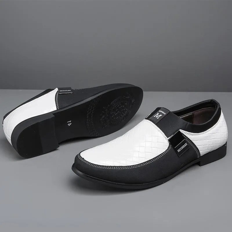 Men's Crocodile Pattern Faux Leather Slip-On Loafers