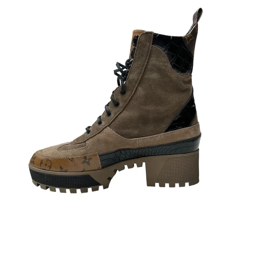 Monogram Combat Boots - 11
