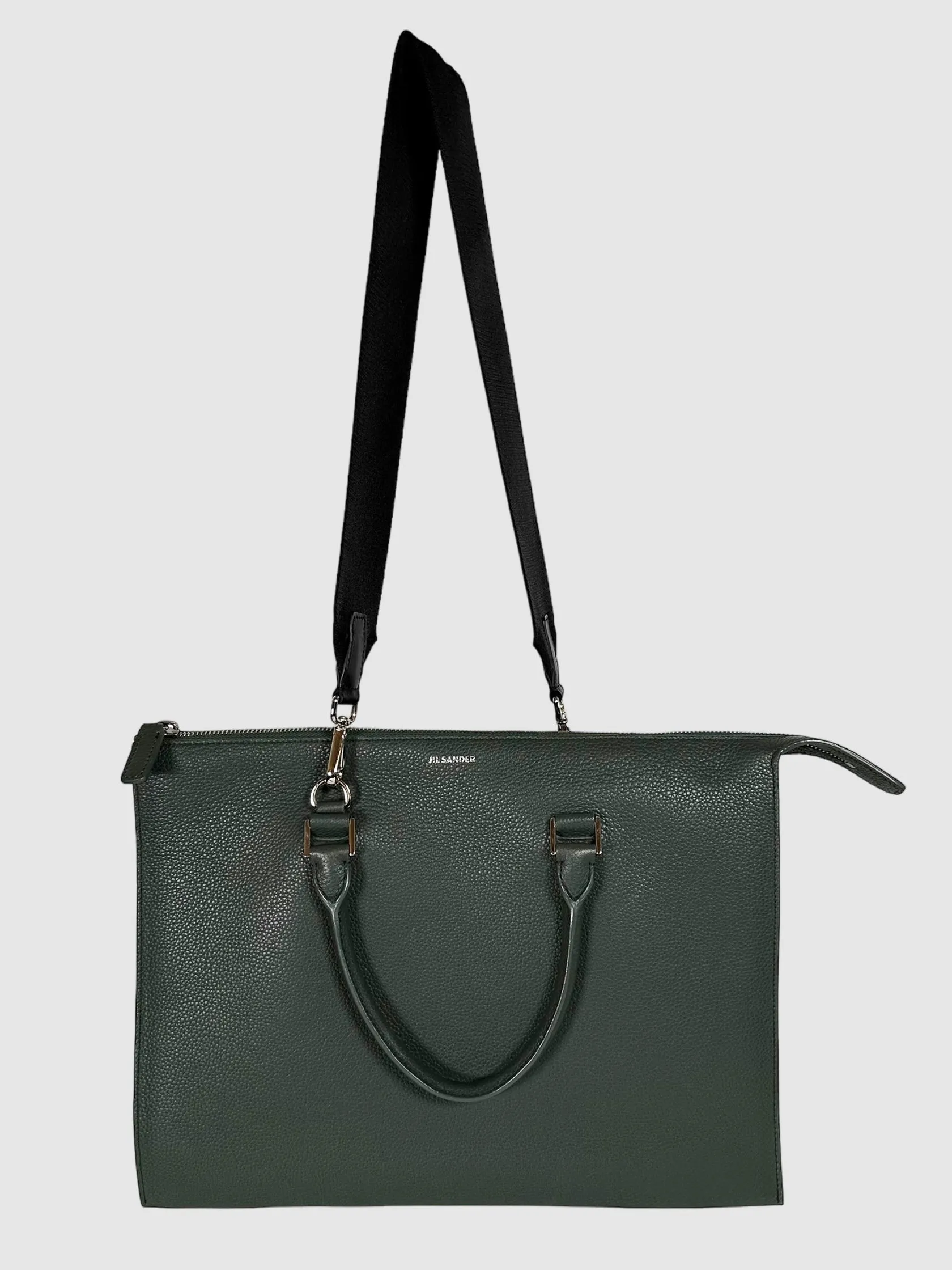 Multi-Compartment Leather Messenger Bag