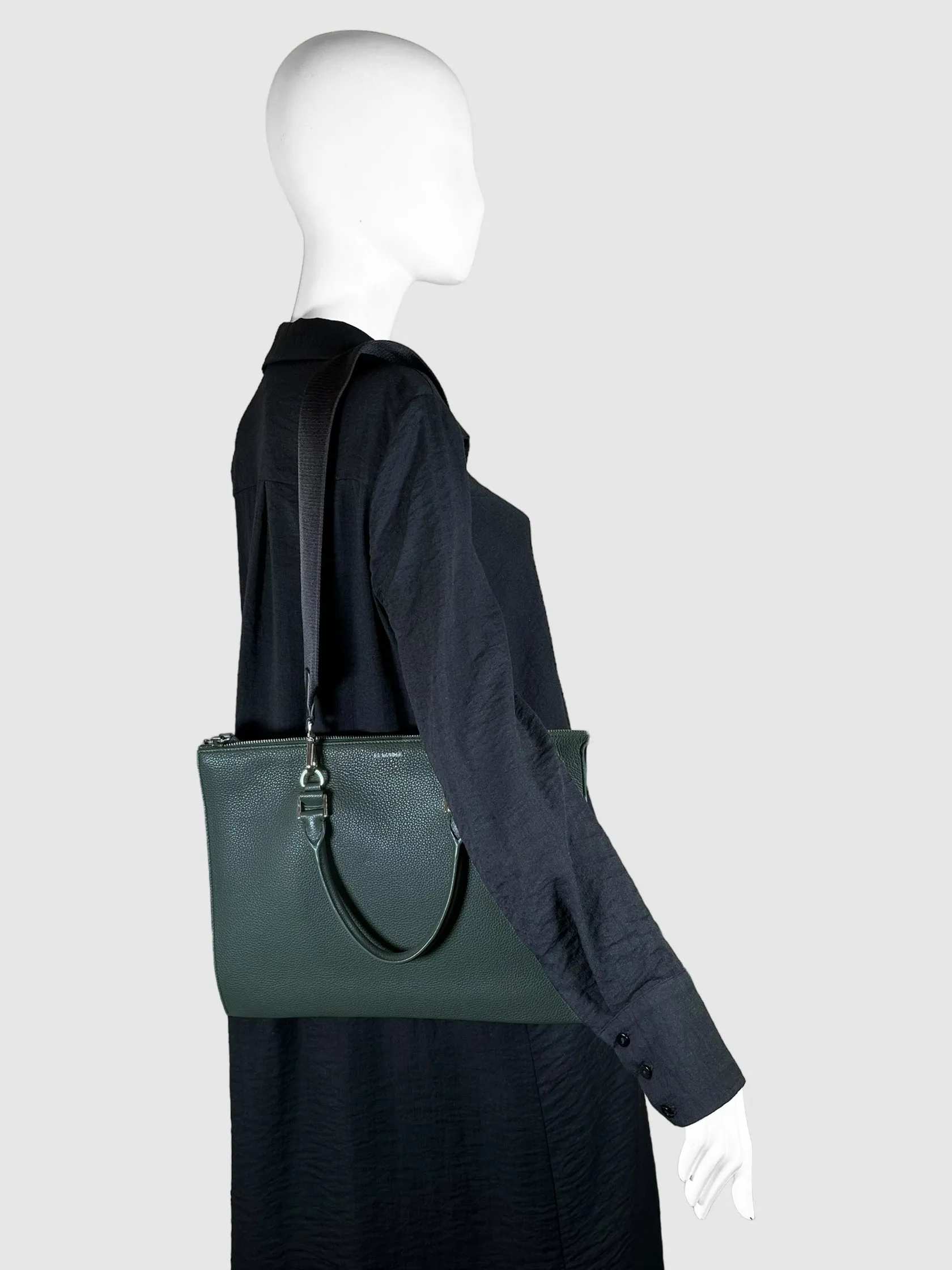 Multi-Compartment Leather Messenger Bag
