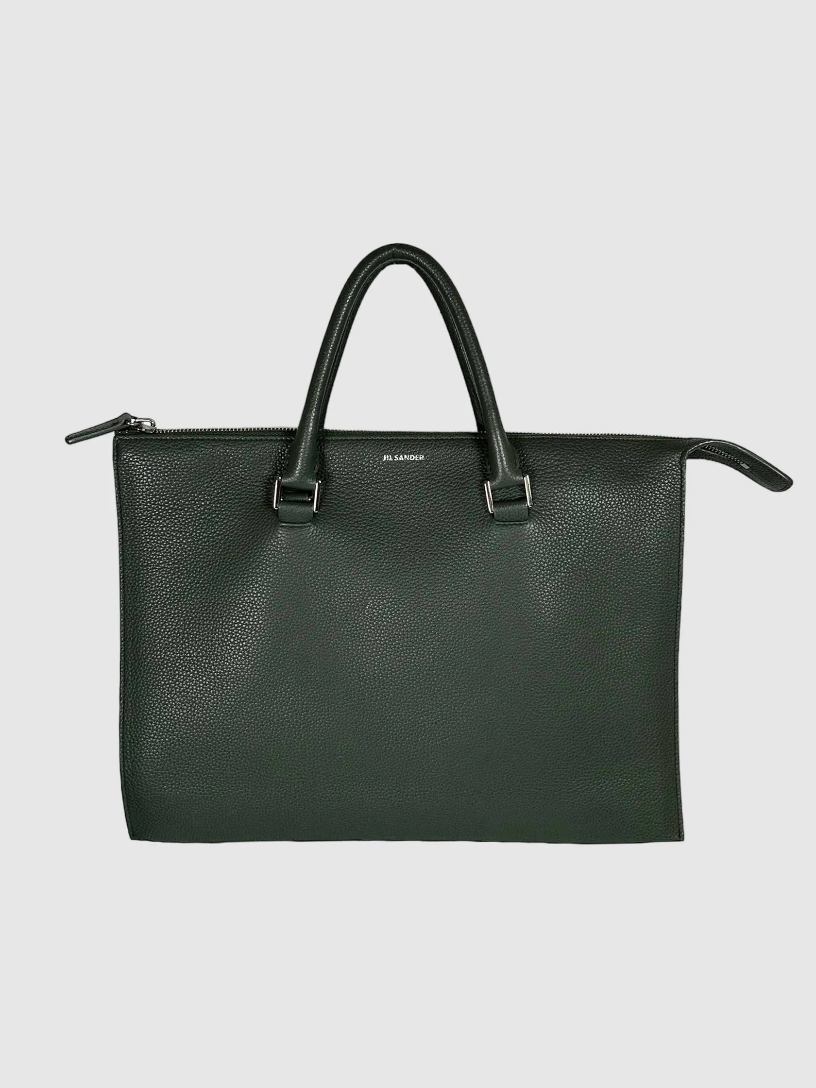 Multi-Compartment Leather Messenger Bag