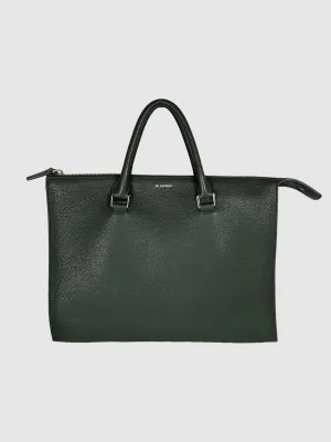 Multi-Compartment Leather Messenger Bag