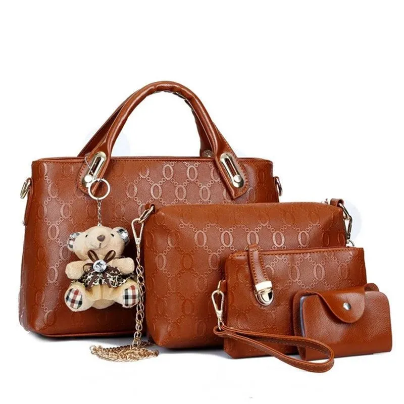 Multifunction 4pcs/Set PU Leather Women’s Bag Set | Shoulder & Handbags