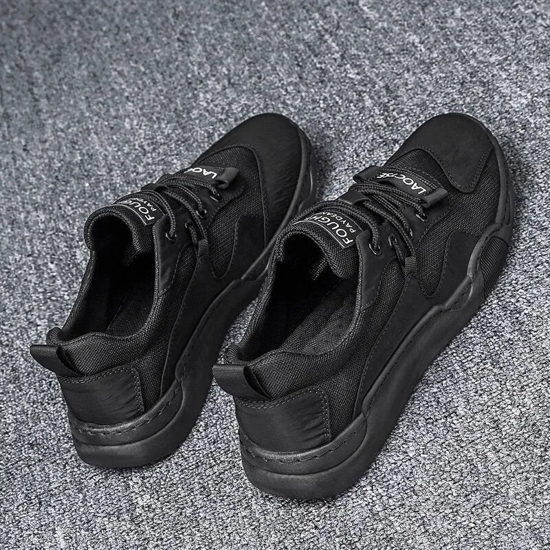 Original Casual Shoes For Male Black Beige Leather Shoe Man Brand Designer Youth Casual Sneakers Low Top Rubber Walking Shoe Men