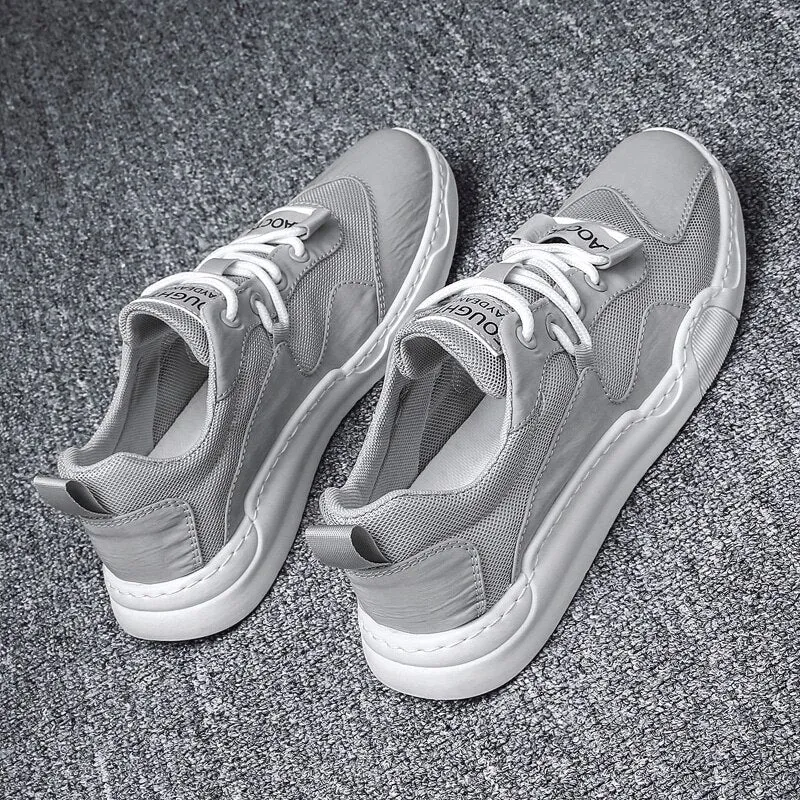 Original Casual Shoes For Male Black Beige Leather Shoe Man Brand Designer Youth Casual Sneakers Low Top Rubber Walking Shoe Men