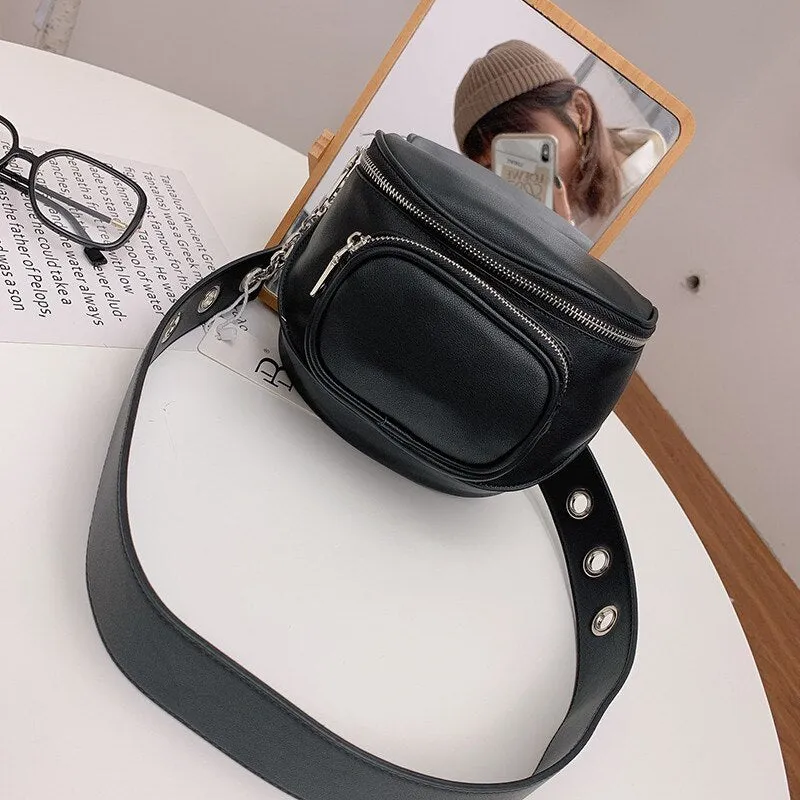 PU Leather Crossbody Bags for Women 2021 New Fashion Shoulder Bag Wide Strap Messenger Bag Chain female Handbags bolsas feminina