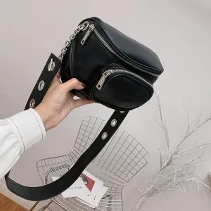 PU Leather Crossbody Bags for Women 2021 New Fashion Shoulder Bag Wide Strap Messenger Bag Chain female Handbags bolsas feminina
