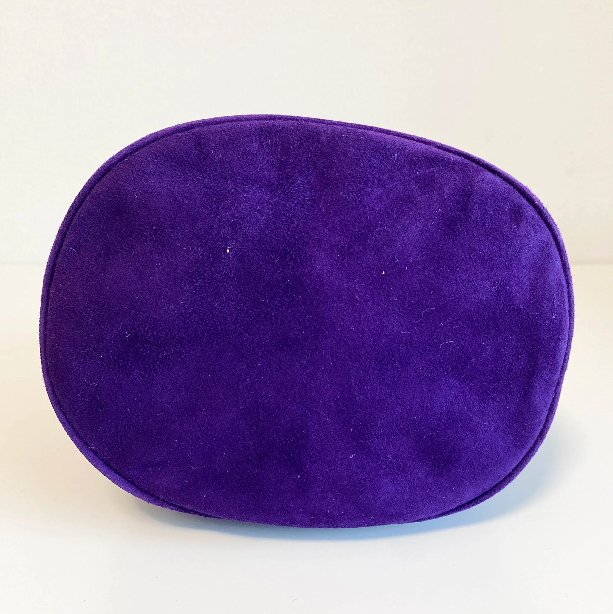 Purple Suede Bucket Shoulder Bag
