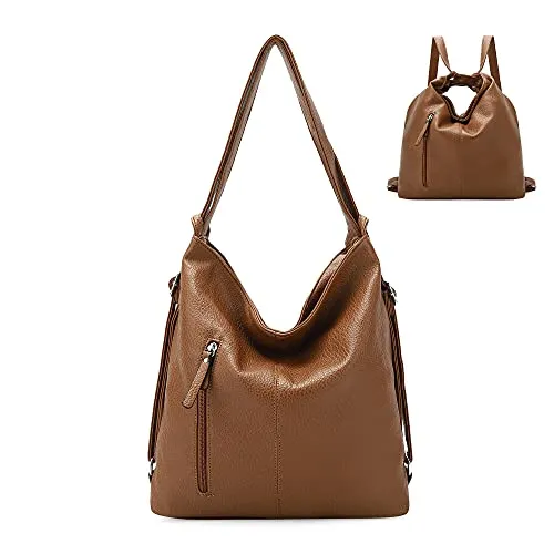Purse for Women Convertible Backpack Purses and Handbags - Brown