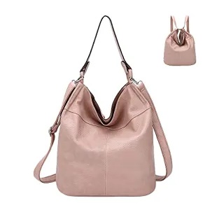Purse for Women Convertible Backpack Purses and Handbags Crossbody Shoulder Bag - Pink