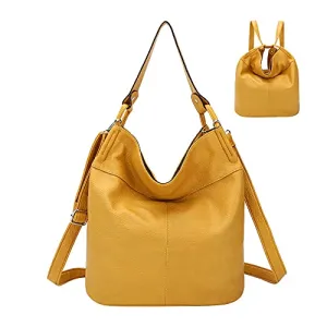 Purse for Women Convertible Backpack Purses and Handbags Crossbody Shoulder Bag - Yellow