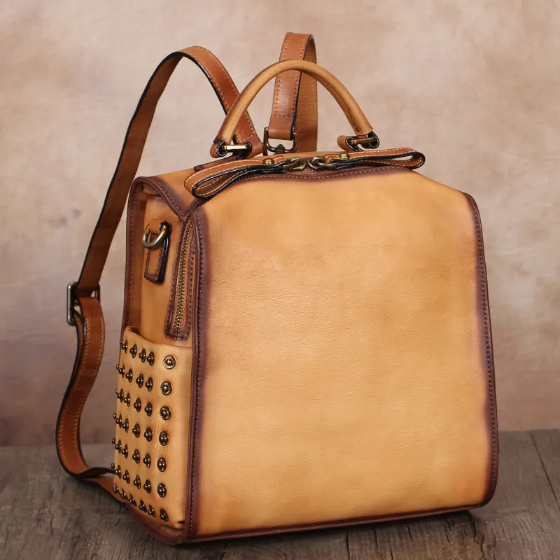 Quilted Womens Designer Leather Backpack Purse Side Bags For Women