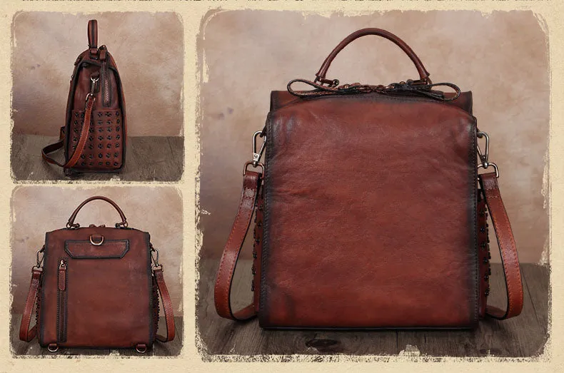 Quilted Womens Designer Leather Backpack Purse Side Bags For Women